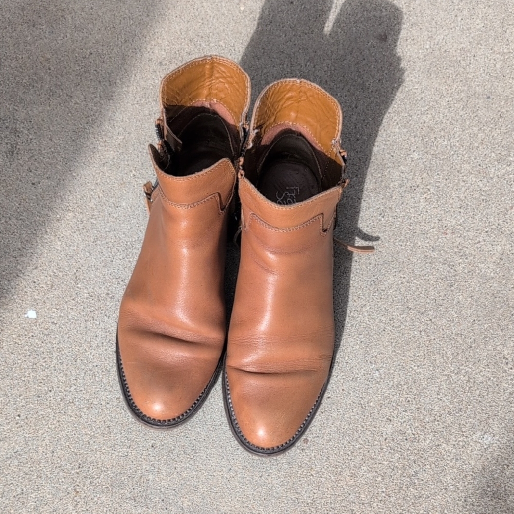 Franco Sarto Brown Leather Ankle Boots